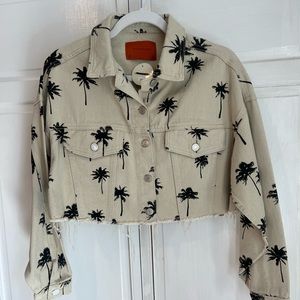 Palm Tree Jean Jacket